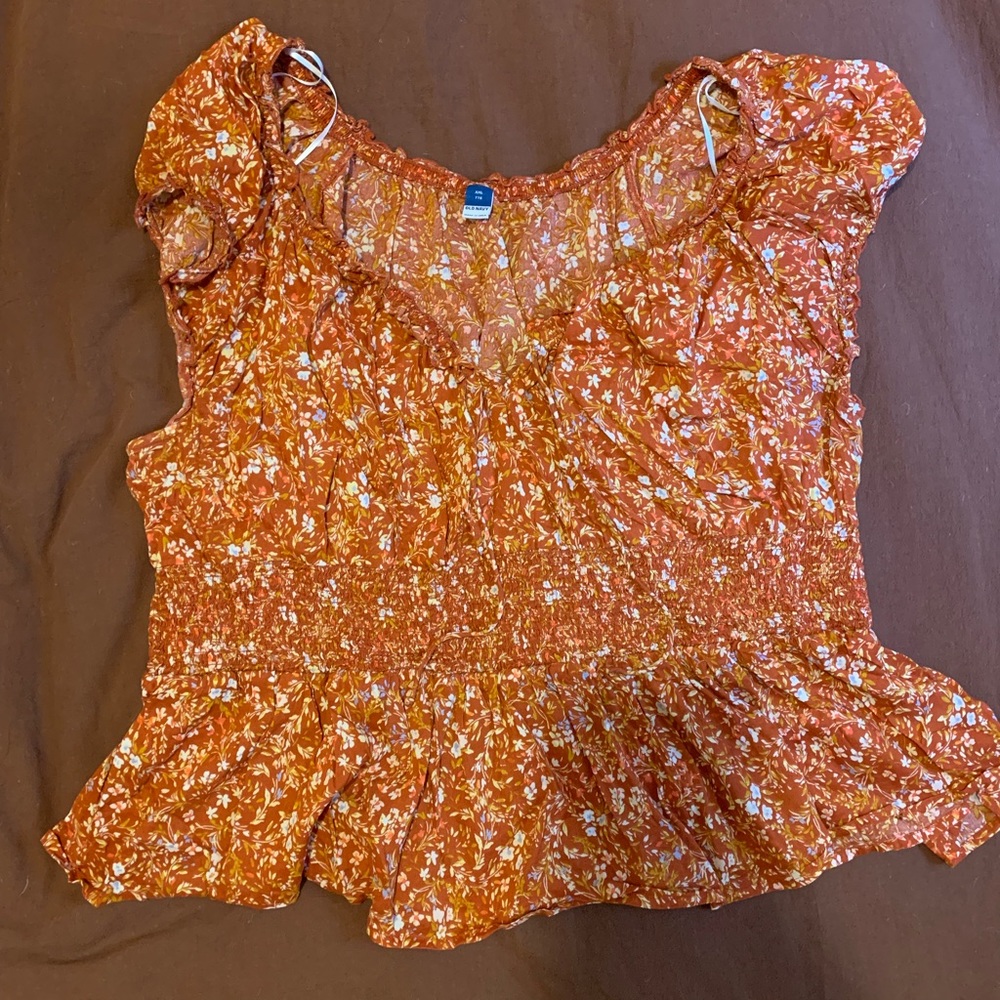 Floral Peplum Top - Plus Size